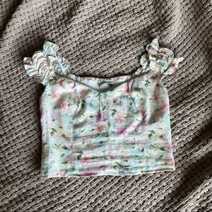 NEW A&F Off-The-Shoulder Ruffle Sleeve Top